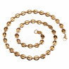 60cm x 9mm Koffieboon Ketting Unisex Stalen Goud Kleur Schakelketting