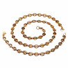 60cm x 9mm Koffieboon Ketting Unisex Stalen Goud Kleur Schakelketting