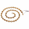 60cm x 9mm Koffieboon Ketting Unisex Stalen Goud Kleur Schakelketting