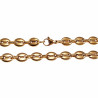 60cm x 9mm Koffieboon Ketting Unisex Stalen Goud Kleur Schakelketting