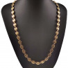 60cm x 9mm Koffieboon Ketting Unisex Stalen Goud Kleur Schakelketting