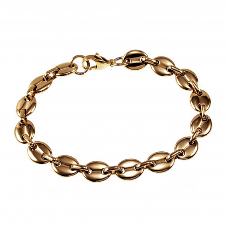 22,5cm x 9mm Koffieboon Armband Unisex Stalen Goud Kleur Schakelketting