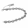 22,5cm x 9mm Koffieboon Armband Unisex Stalen Zilver Kleur/Zwart PVD