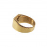 Zegelring Heren Stalen Gepolijst Goud Kleur Ring met Zirkonia Steen