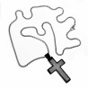 Ketting + Kruishanger Unisex Stalen Zilver Kleur PVD Coating Zwart