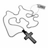 Ketting + Kruishanger Unisex Stalen Zilver Kleur PVD Coating Zwart