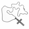 60cm Jacseron Ketting + Kruishanger Heren - Stalen Zilver Kleur