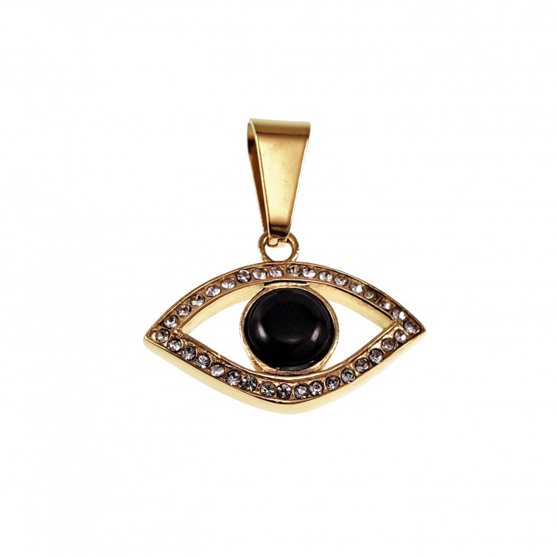 Occasion tijgeroog olifant hanger met goud - Juwelier Jansen