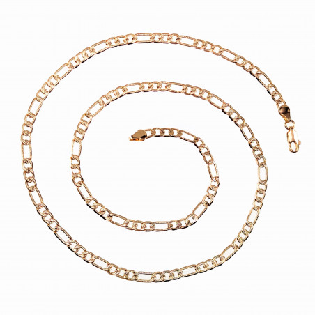 60cm 4,5mm Figaro Ketting Dames Heren - 14K Goud Plated Schakelketting