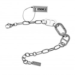 Armband Dames - Stalen Zilver Kleur - Geometrische Schakelsarmband