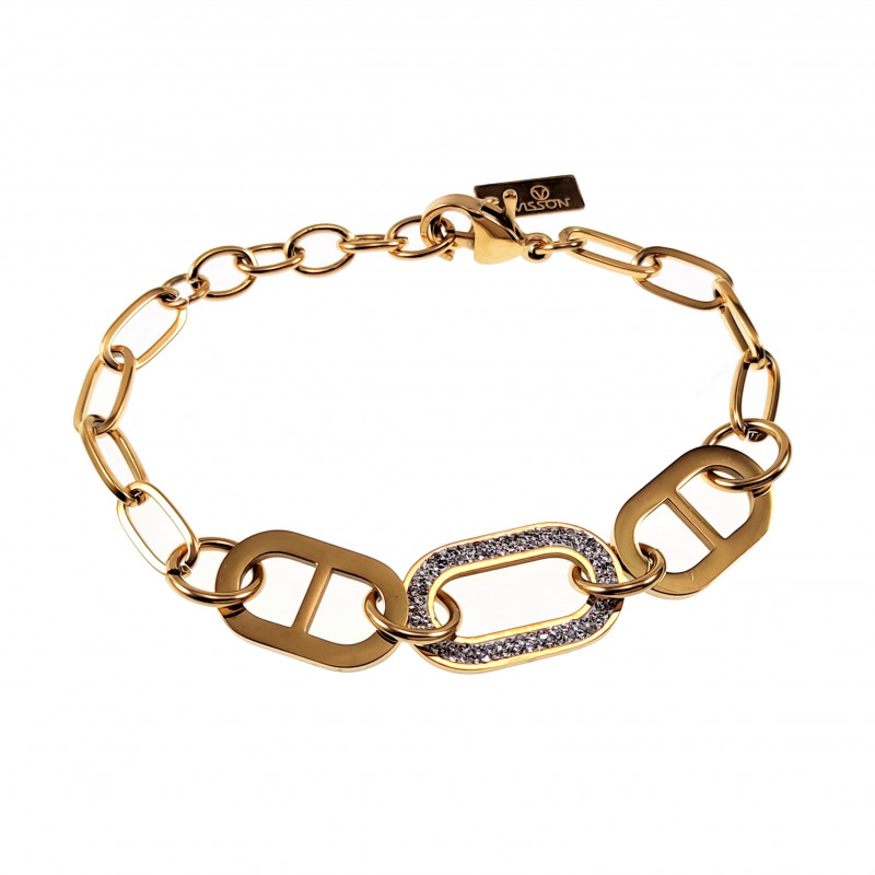 Armband Dames - Stalen Goud Kleur - Geometrische Schakelsarmband Armband Dames - Stalen Goud Kleur - Geometrische Schakelsarmband