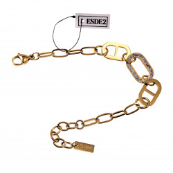Armband Dames - Stalen Goud Kleur - Geometrische Schakelsarmband