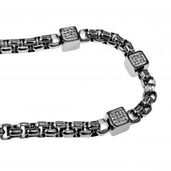 Armband Dames Stalen Kubus Design Vierkante Schakelsarmband