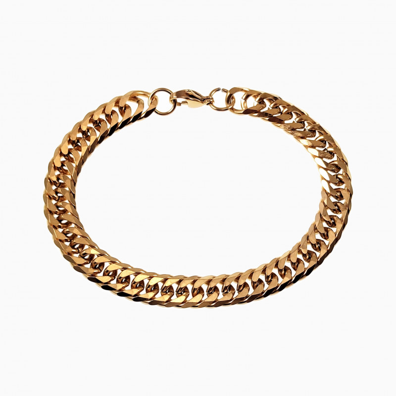 21cm x 8,5mm Armband Heren - Cubaanse-Stijl - Verguld Roestvrij Staal 21cm x 8,5mm Armband Heren - Cubaanse-Stijl - Verguld Roestvrij Staal
