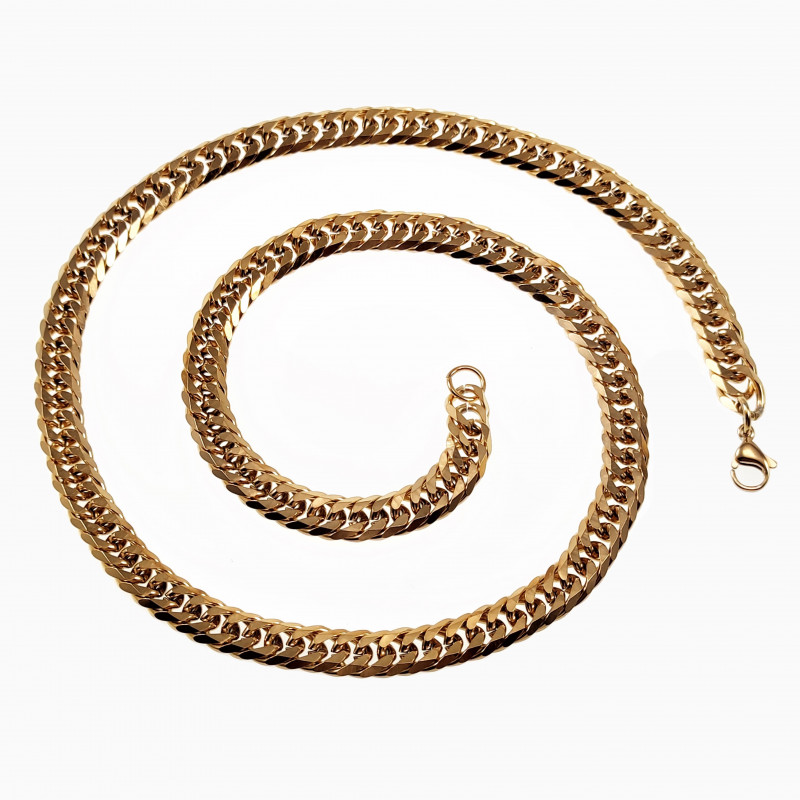 60cm x 8,5mm Ketting Heren - Cubaanse-Stijl - Verguld Roestvrij Staal 60cm x 8,5mm Ketting Heren - Cubaanse-Stijl - Verguld Roestvrij Staal