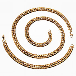 60cm x 8,5mm Ketting Heren - Cubaanse-Stijl - Verguld Roestvrij Staal