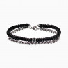 Handgemaakt Dubbele Armband RVS Jasseron-Schakel Zwart Macramé-Armband