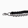 Handgemaakt Dubbele Armband RVS Jasseron-Schakel Zwart Macramé-Armband