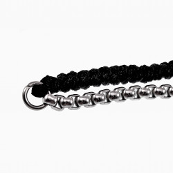 Handgemaakt Dubbele Armband RVS Jasseron-Schakel Zwart Macramé-Armband
