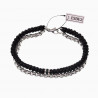 Handgemaakt Dubbele Armband RVS Jasseron-Schakel Zwart Macramé-Armband