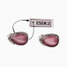 Druppelvorm Clip-on Oorbellen Dames - Oorclips met Roze Cabochon en Strass