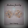 Clip-on Oorbellen Dames - Bloem Design - Rosé Gold Plating - Oorclips met Zirkonia's - Geen Gaatjes
