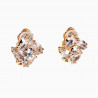 Clip-on Oorbellen Dames - Bloem Design - Rosé Gold Plating - Oorclips met Zirkonia's - Geen Gaatjes
