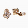 Clip-on Oorbellen Dames - Bloem Design - Rosé Gold Plating - Oorclips met Zirkonia's - Geen Gaatjes