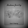 Clip-on Oorbellen Zirkonia's Dames Bloem Design Plating Zilver Kleur