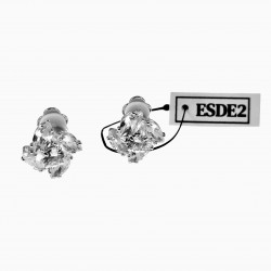 Clip-on Oorbellen Zirkonia's Dames Bloem Design Plating Zilver Kleur