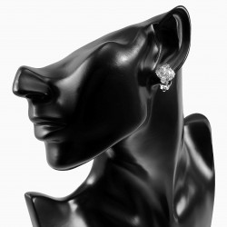 Clip-on Oorbellen Zirkonia's Dames Bloem Design Plating Zilver Kleur
