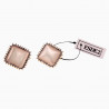 Dames Vierkant Clip-on Oorbellen met steen Rosé Gold Plating