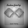 Dames Vierkant Clip-on Oorbellen met steen Plating Zilver Kleur