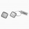 Dames Vierkant Clip-on Oorbellen met steen Plating Zilver Kleur