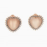 Hart Clip-on Oorbellen Dames Rosé Gold Plating  Licht Crème Cabochon