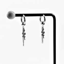 ∅15mm Oorringen met Ketting een Slangenhanger Unisex Stalen