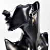 ∅15mm Oorringen met Ketting een Vleugelhanger Unisex Stalen Goud Kleur