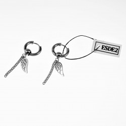 ∅15mm Oorringen met Ketting een Vleugelhanger Unisex Stalen
