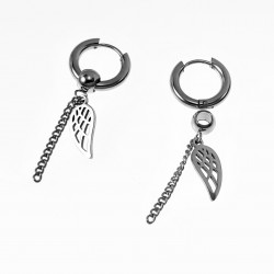 ∅15mm Oorringen met Ketting een Vleugelhanger Unisex Stalen