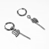 ∅15mm Oorringen met Ketting een Harthanger Unisex Stalen