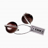 Grote Oorclips Dames Bruine Steen Zilver Kleur Ronde Clip-on Oorbellen