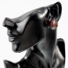 Grote Oorclips Dames Bruine Steen Zilver Kleur Ronde Clip-on Oorbellen