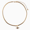 Nazar - Turks oog Slangenketting Dames 14k Geelgoud Plated RVS