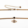 Nazar - Turks oog Slangenketting Dames 14k Geelgoud Plated RVS