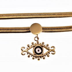 Nazar - Turks oog Slangenketting Dames 14k Geelgoud Plated RVS