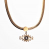 Nazar - Turks oog Slangenketting Dames 14k Geelgoud Plated RVS