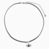 Nazar - Turks oog Slangenketting Dames 14k Wit Goud Plated  RVS