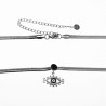 Nazar - Turks oog Slangenketting Dames 14k Wit Goud Plated  RVS