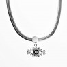 Nazar - Turks oog Slangenketting Dames 14k Wit Goud Plated  RVS