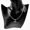 Nazar - Turks oog Slangenketting Dames 14k Wit Goud Plated  RVS